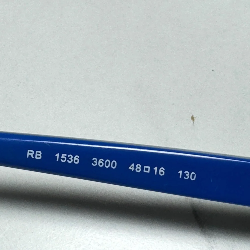 Ray-Ban Junior RB 1536 3600 Black Blue Rectangular Eyeglasses Frames 48-16-130